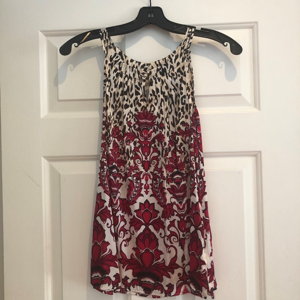 White House Black Market Silk print top.